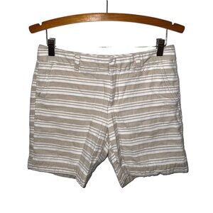 Tommy Hilfiger Beige and White Striped Shorts D20